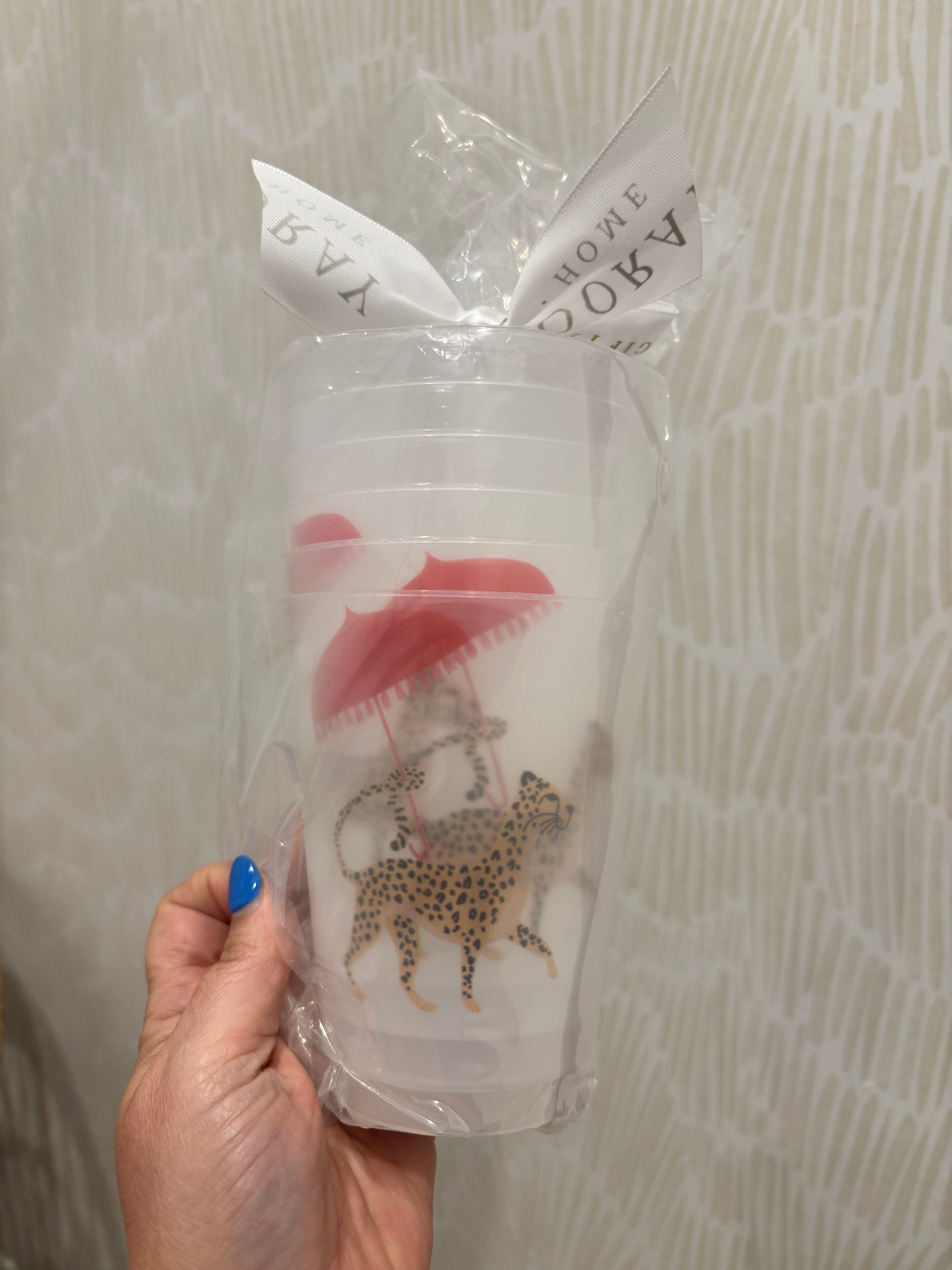 6-Pack Frosted Cups | Cheetah Umbrella