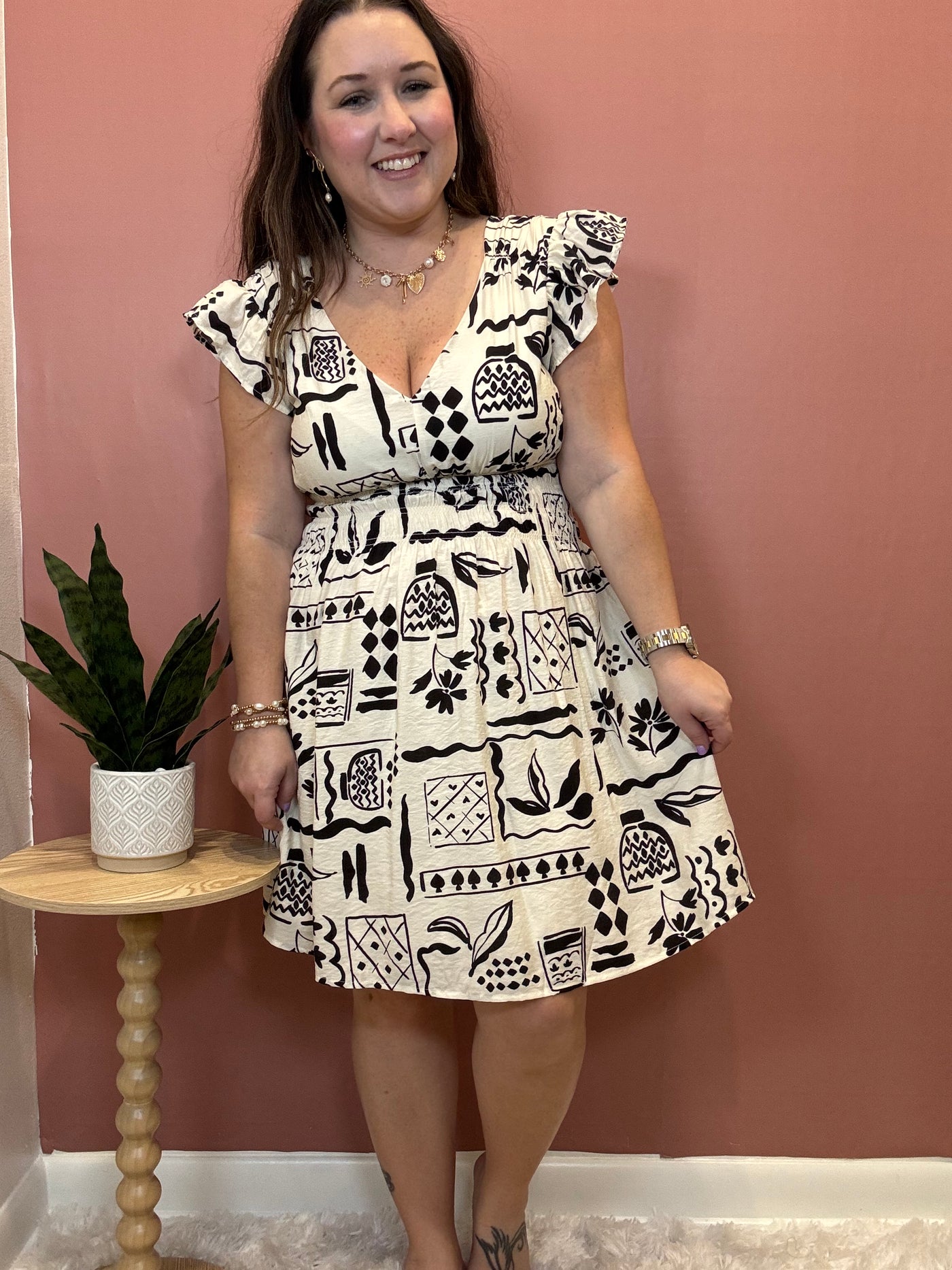 Remi Ruffle Sleeve Mini Dress