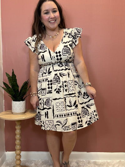Remi Ruffle Sleeve Mini Dress