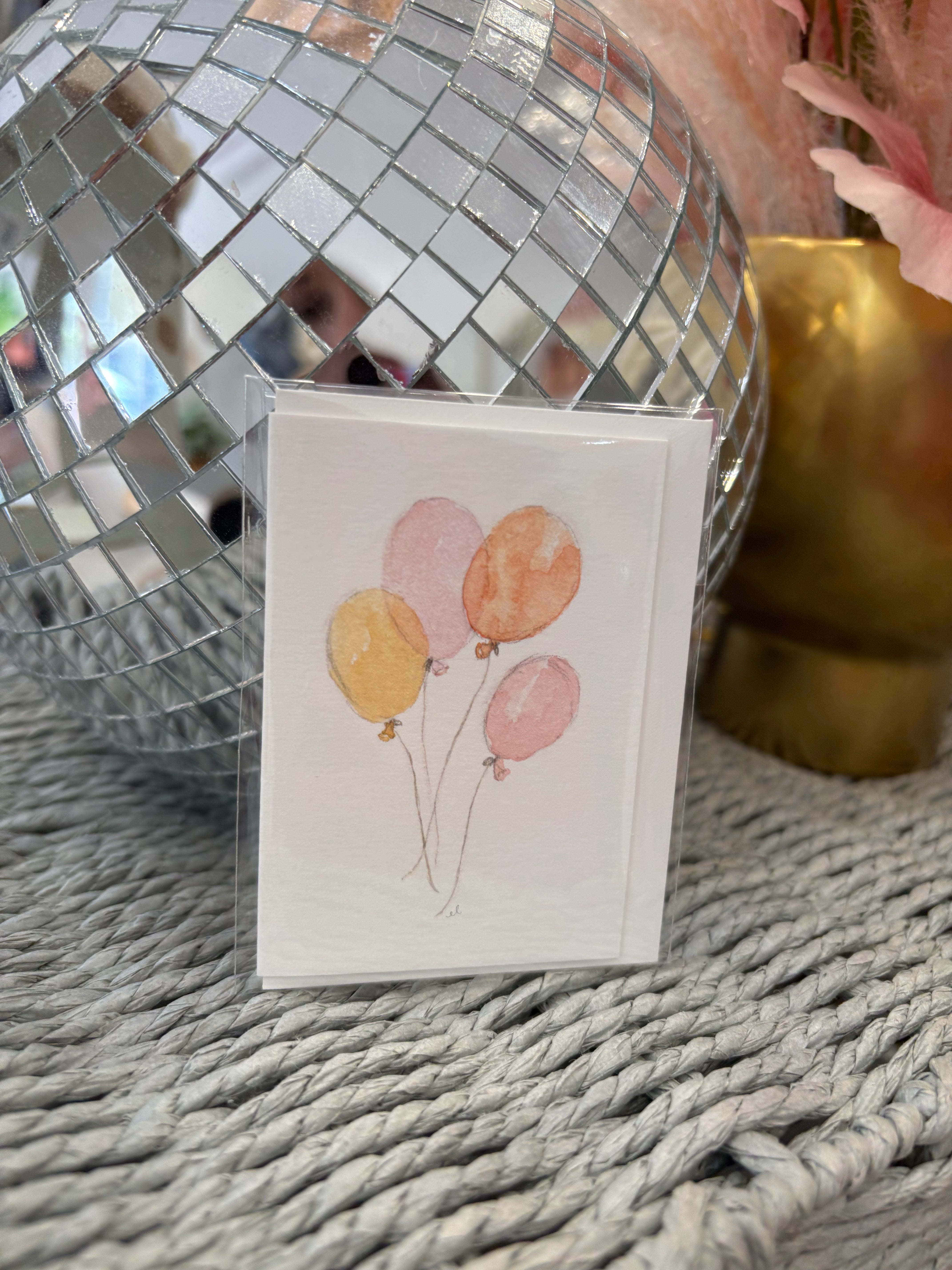 Pink Balloons Mini Card