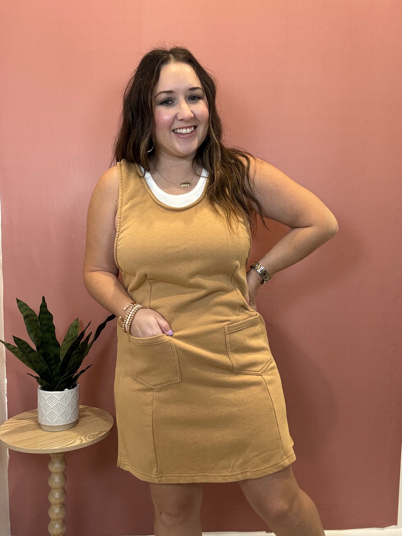 Sleeveless Jumpsuit Dress | Taupe