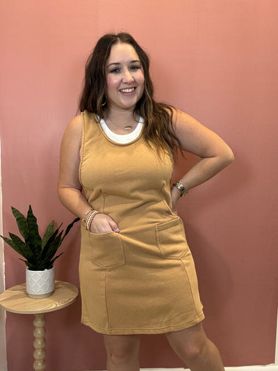 Sleeveless Jumpsuit Dress | Taupe