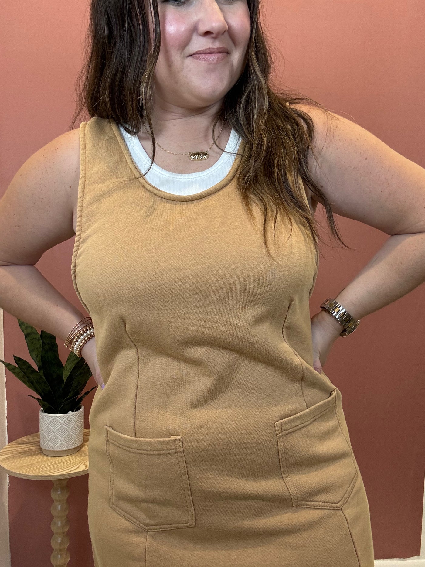 Sleeveless Jumpsuit Dress | Taupe