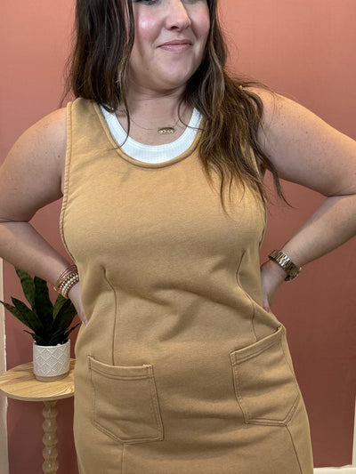 Sleeveless Jumpsuit Dress | Taupe
