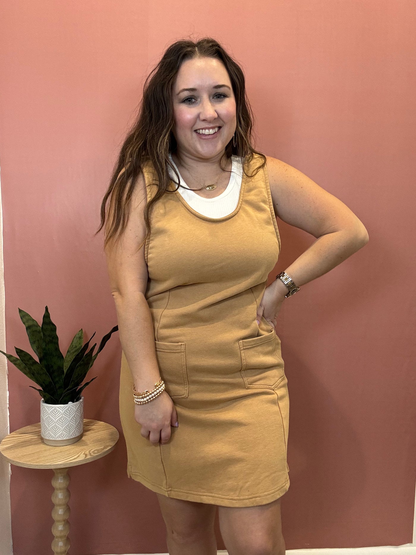 Sleeveless Jumpsuit Dress | Taupe