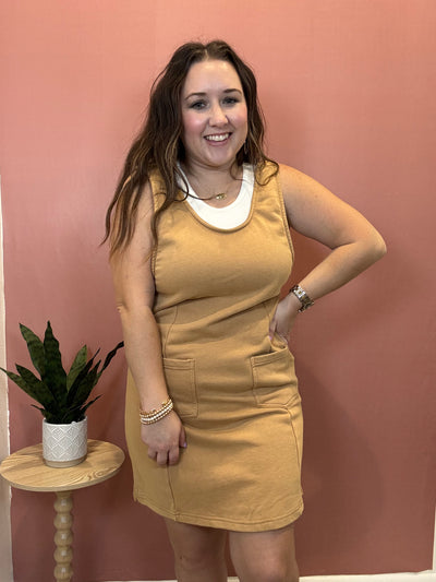 Sleeveless Jumpsuit Dress | Taupe