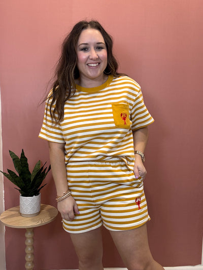 Lobster Striped Pocket Tee