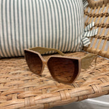 Rectangular Cat-Eye Sunglasses | Light Brown