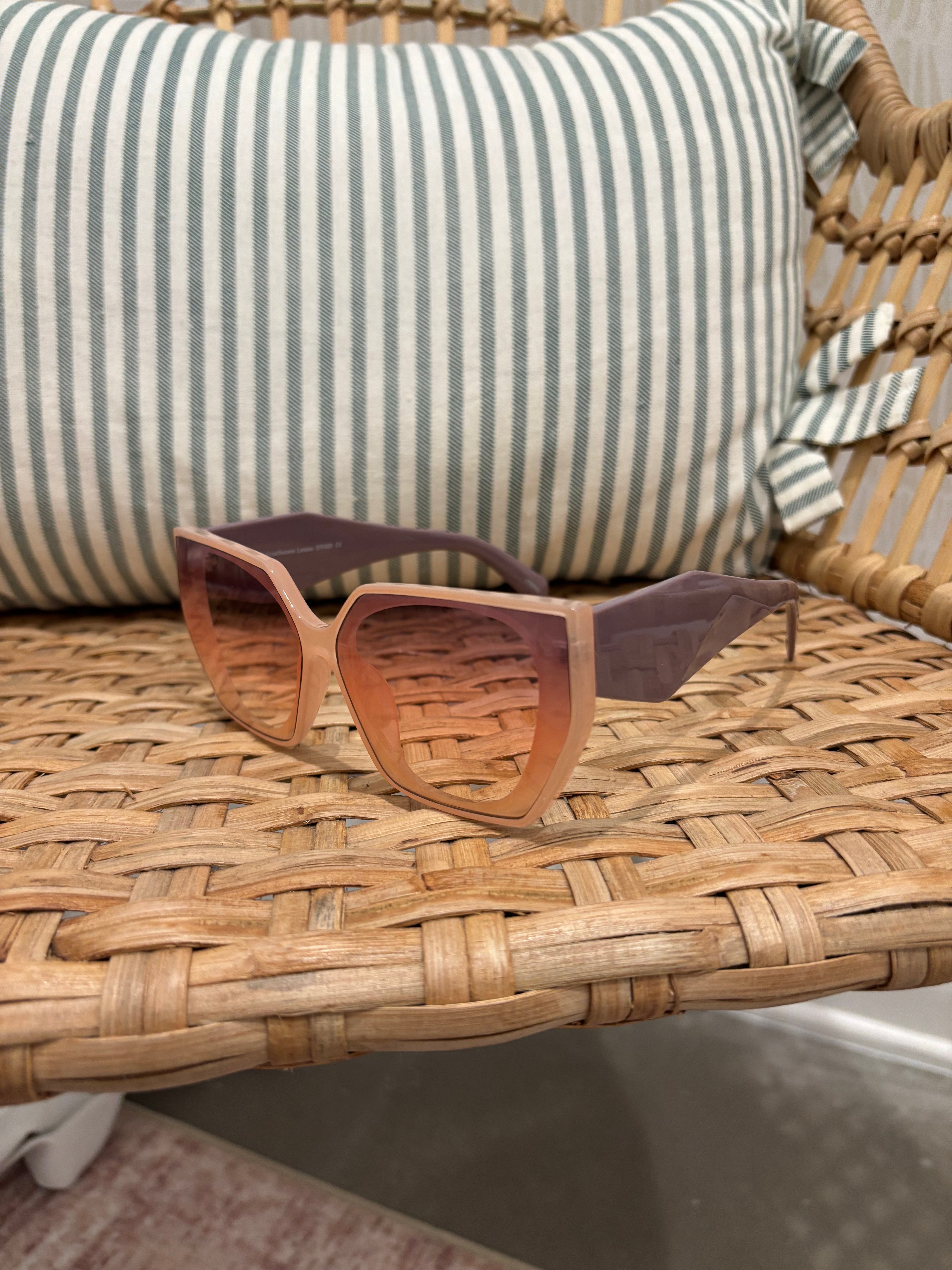 Rectangular Cat-Eye Sunglasses | Pink & Purple