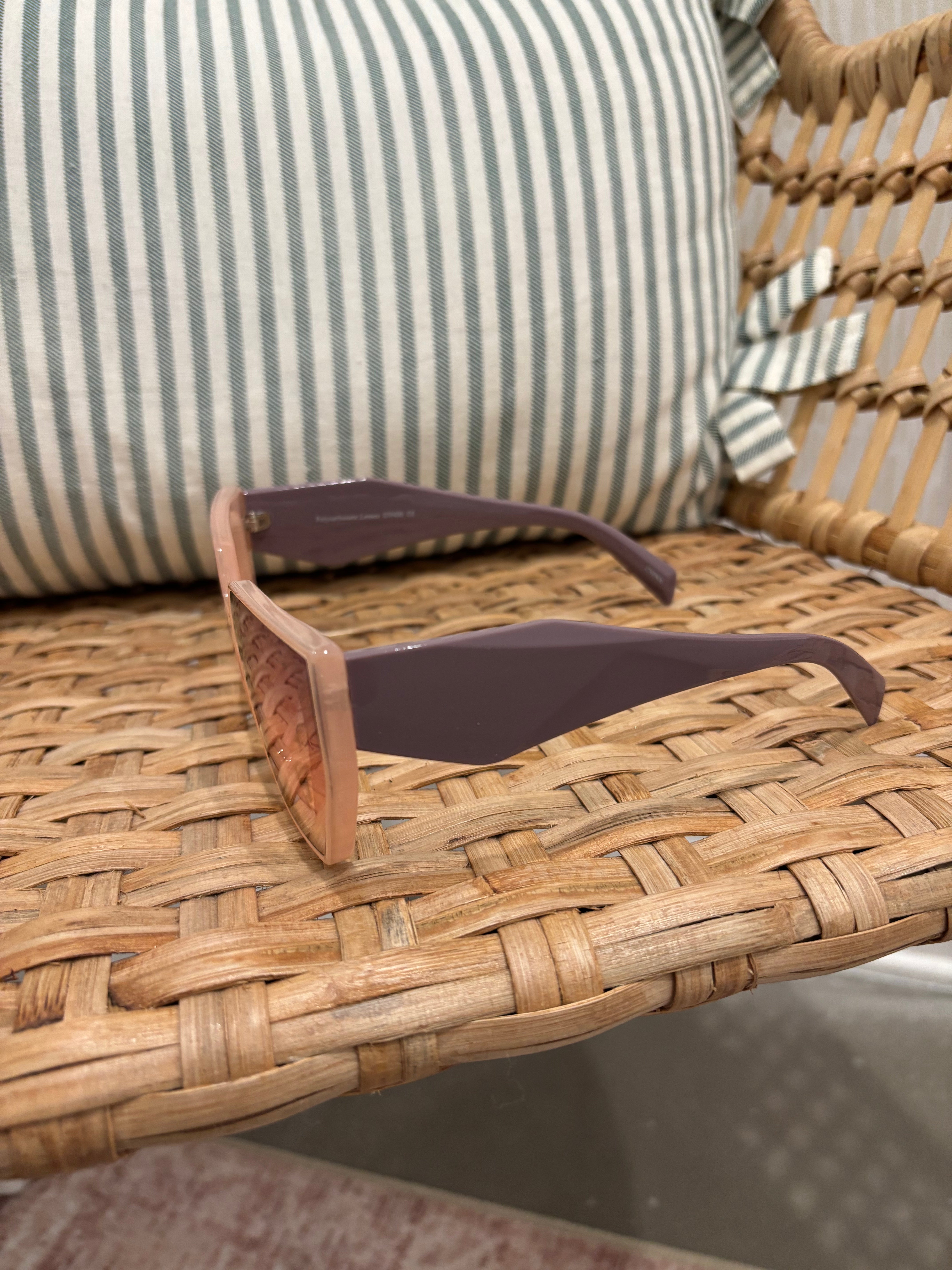 Rectangular Cat-Eye Sunglasses | Pink & Purple