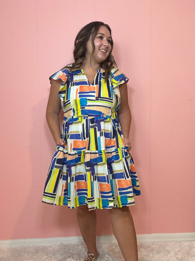 Colorful, fall transition dress