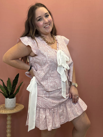 Boho Ruffle Tie-front Top