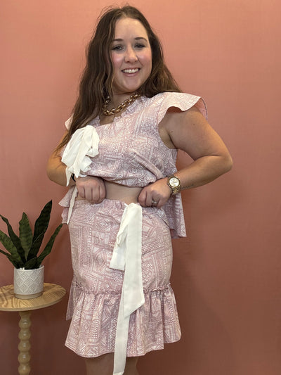 Boho Tiered Ruffle Skirt With Side Ties