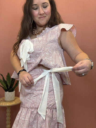 Boho Tiered Ruffle Skirt With Side Ties