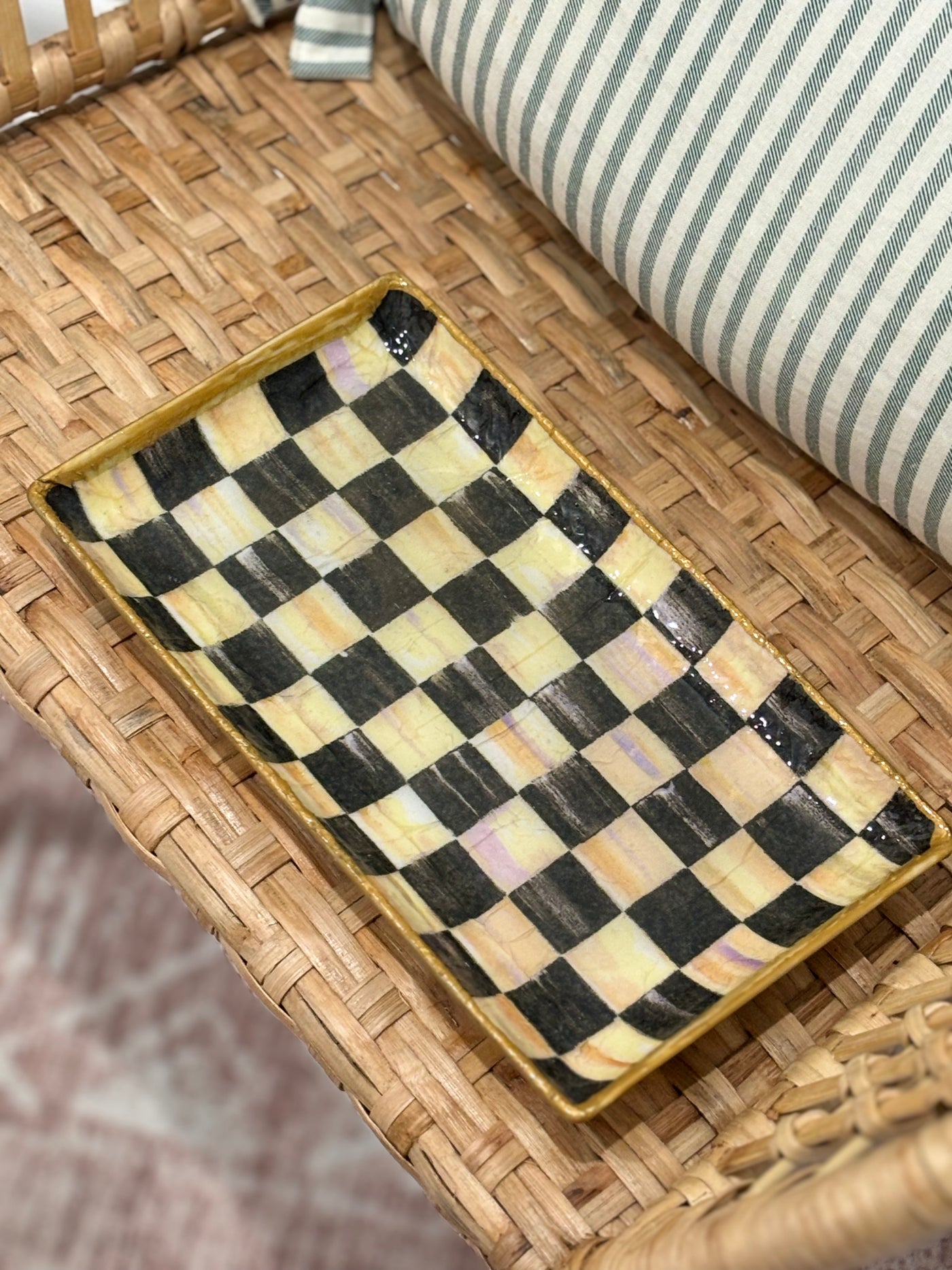 Medium Tray | Black Checkered
