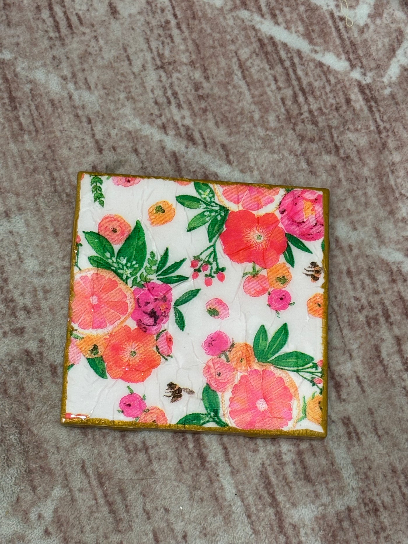 Gold Coaster | Floral Grapefruits