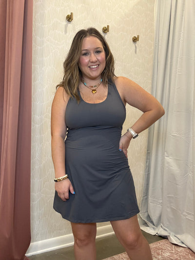 Ashlee Activewear Romper Dress | Grey
