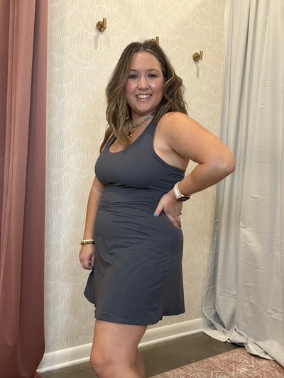 Ashlee Activewear Romper Dress | Grey