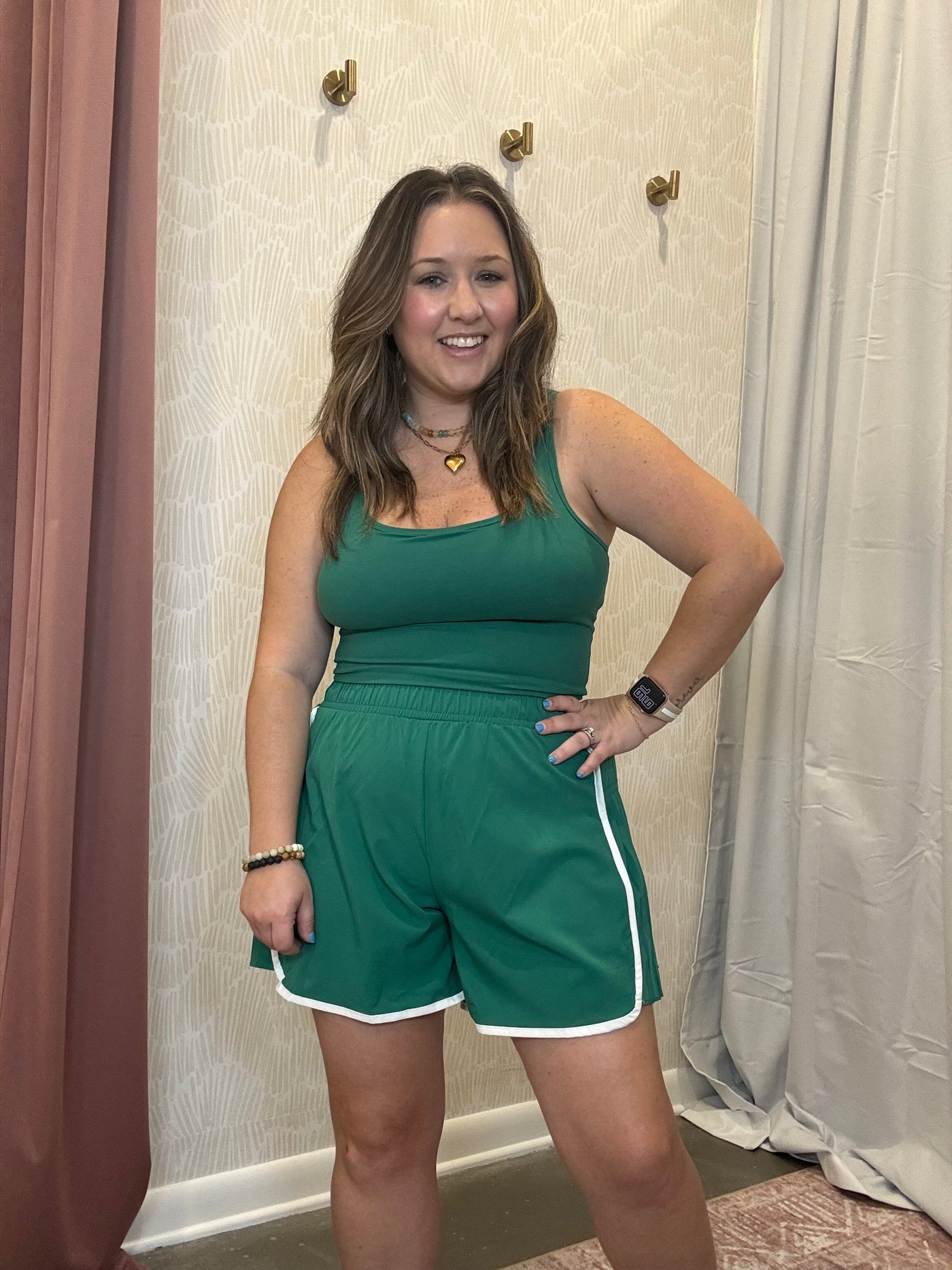 Busy Girl Shortsie | Green & White