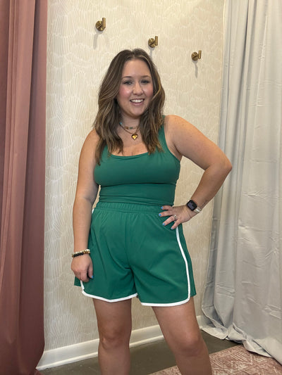 Busy Girl Shortsie | Green & White