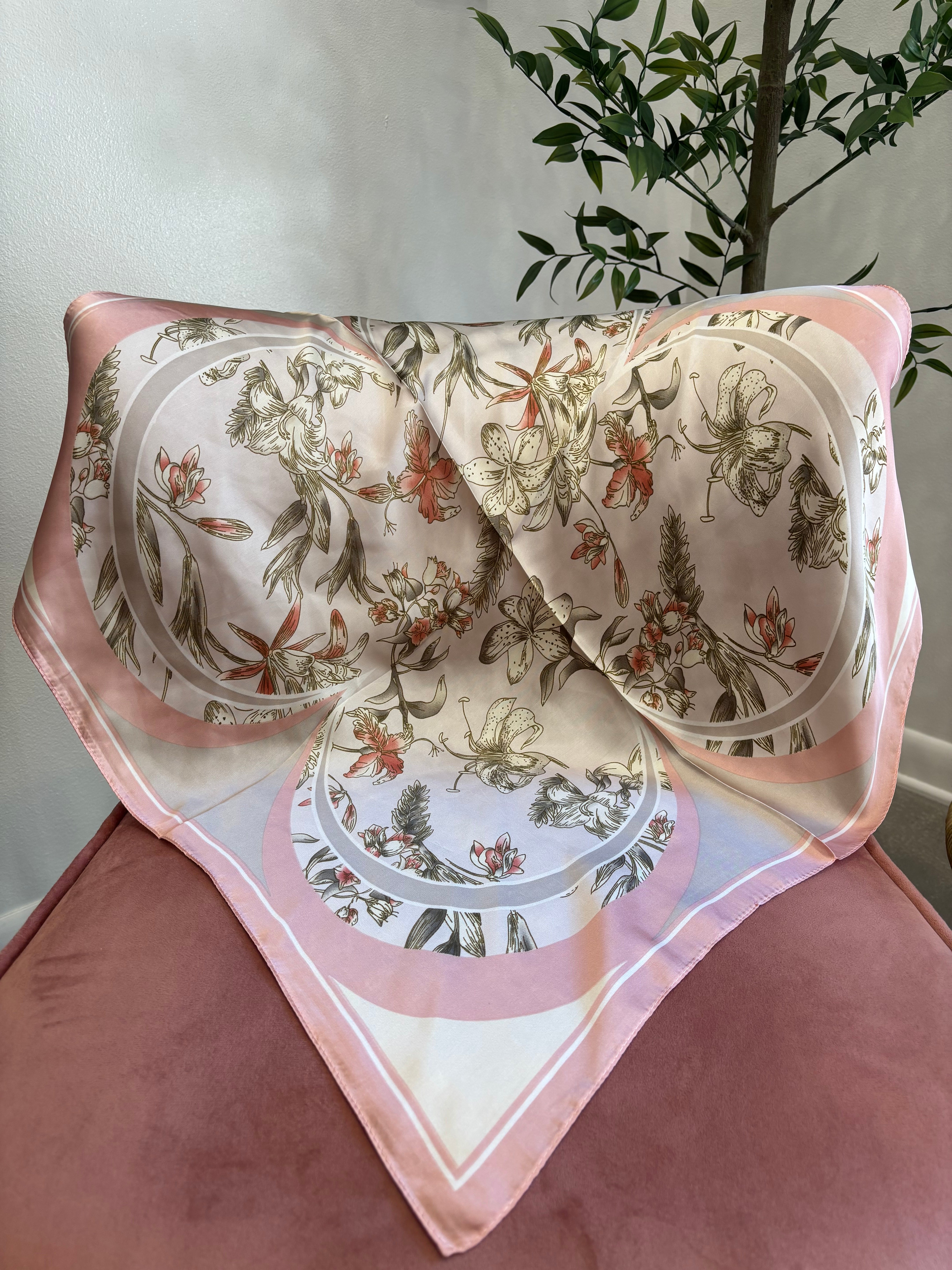 Bandana Scarf | Pink Wildflowers