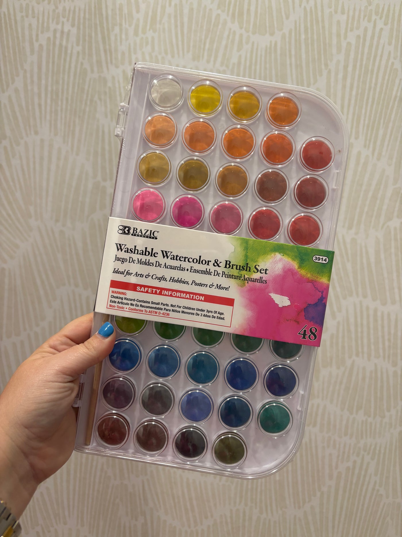 Watercolor Paint w/ Brush (48 Colors)