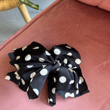 Boho Vintage Hair Claw Clip | Black Polka Dot