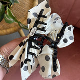 Boho Vintage Hair Claw Clip | White Polka Dot