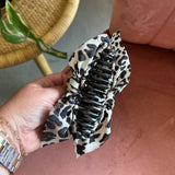 Boho Vintage Hair Claw Clip | Ivory Leopard