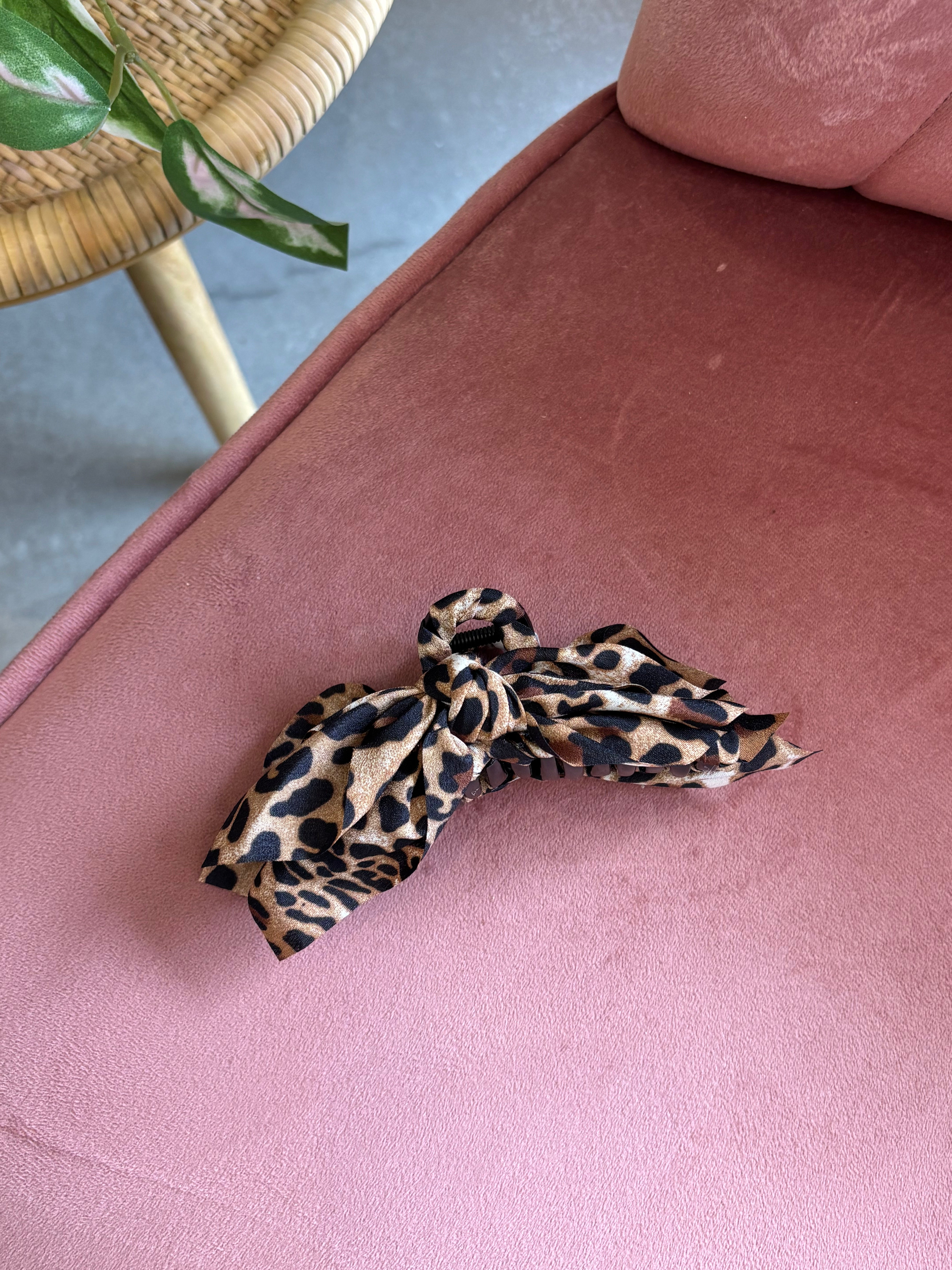 Boho Vintage Hair Claw Clip | Brown Leopard