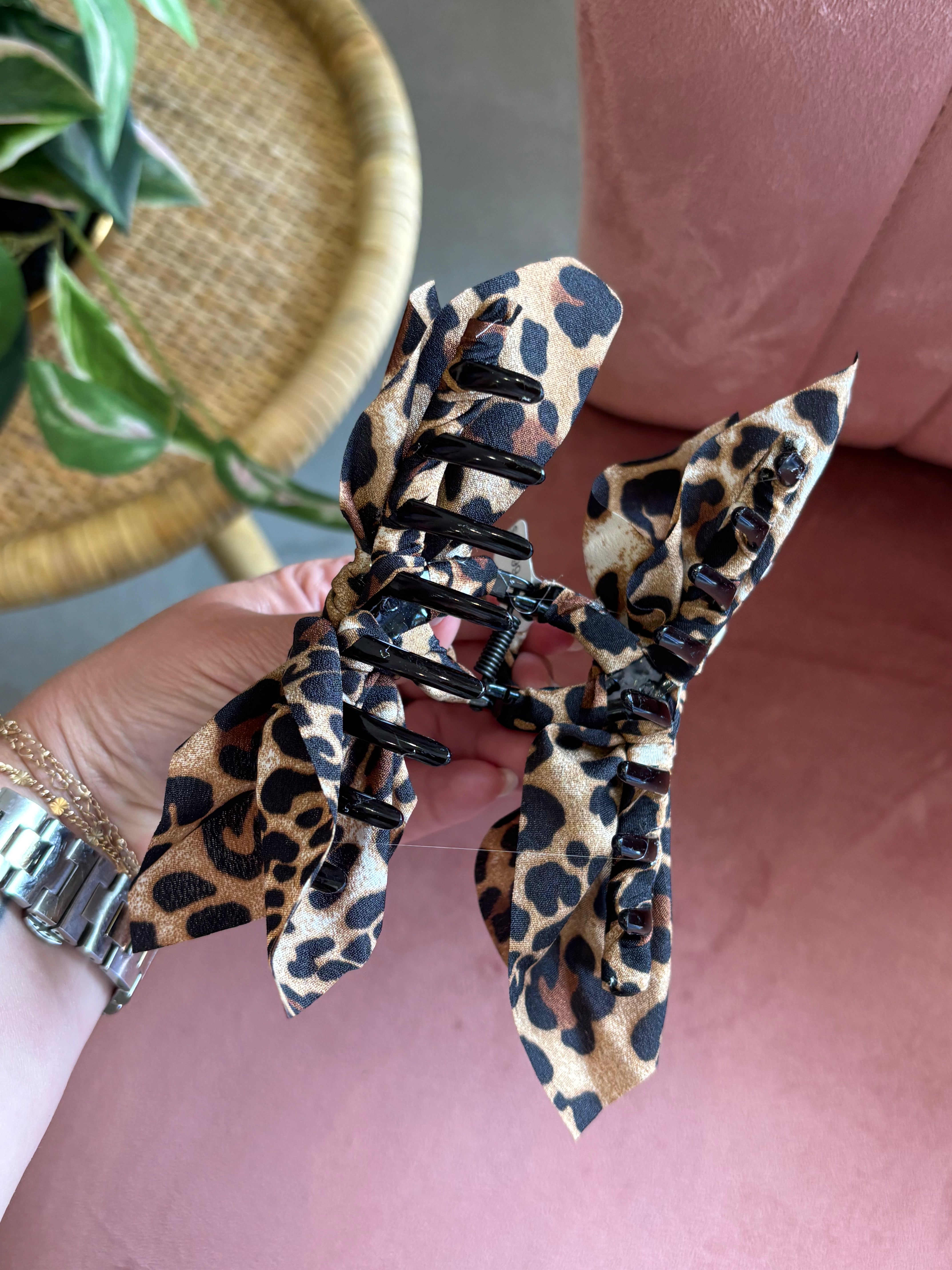 Boho Vintage Hair Claw Clip | Brown Leopard