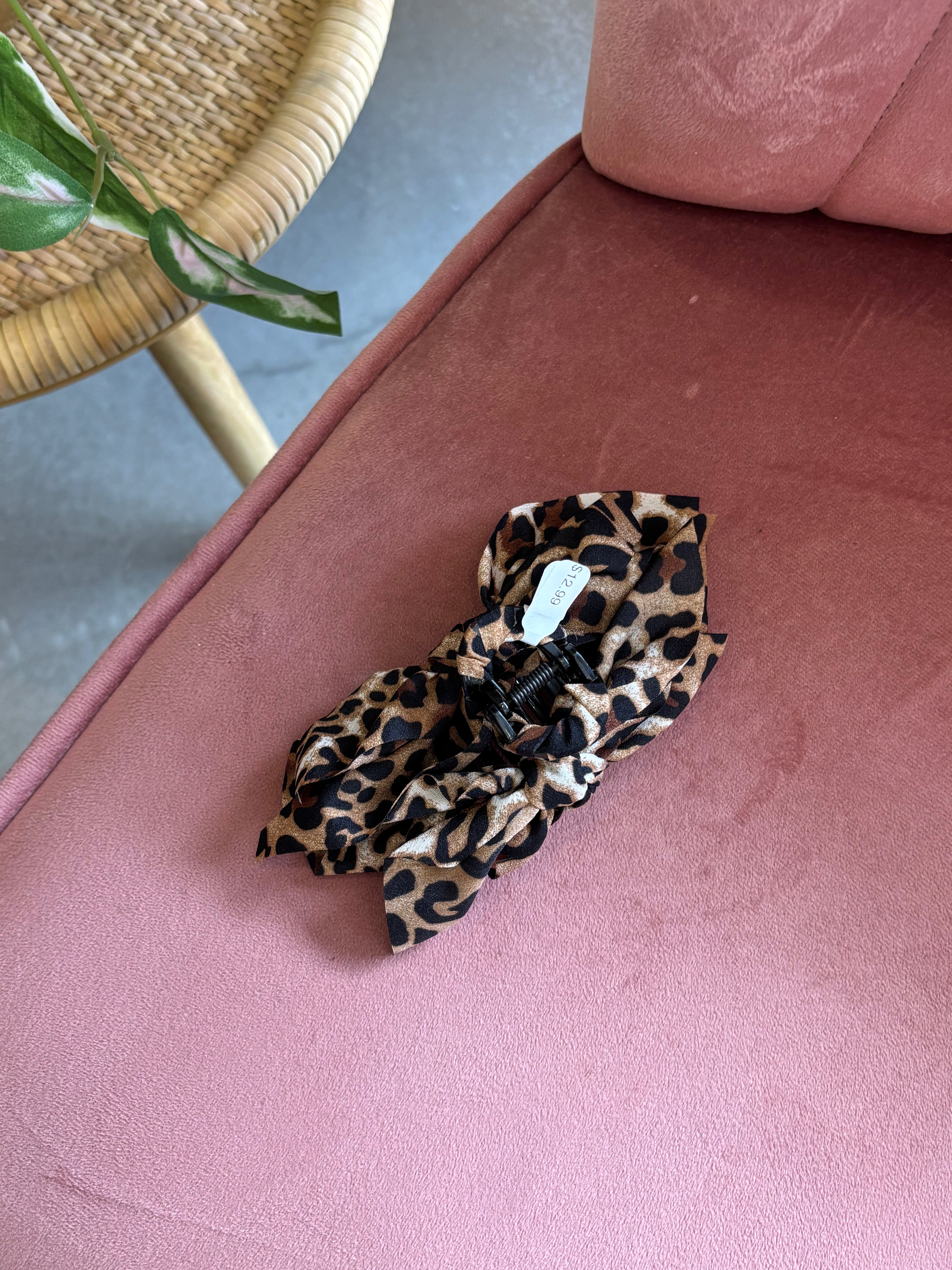 Boho Vintage Hair Claw Clip | Brown Leopard