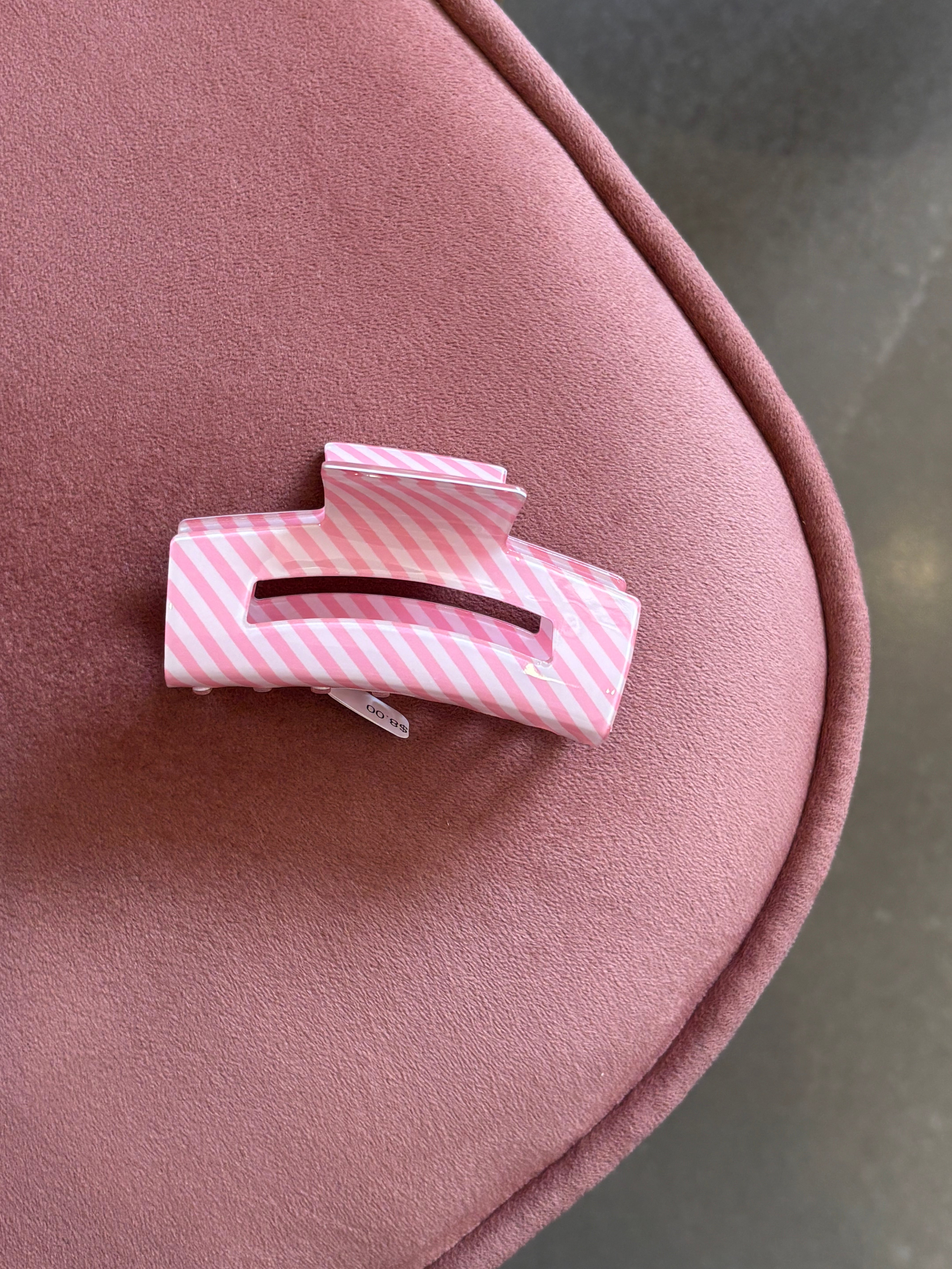 Striped Claw Clip | Pink