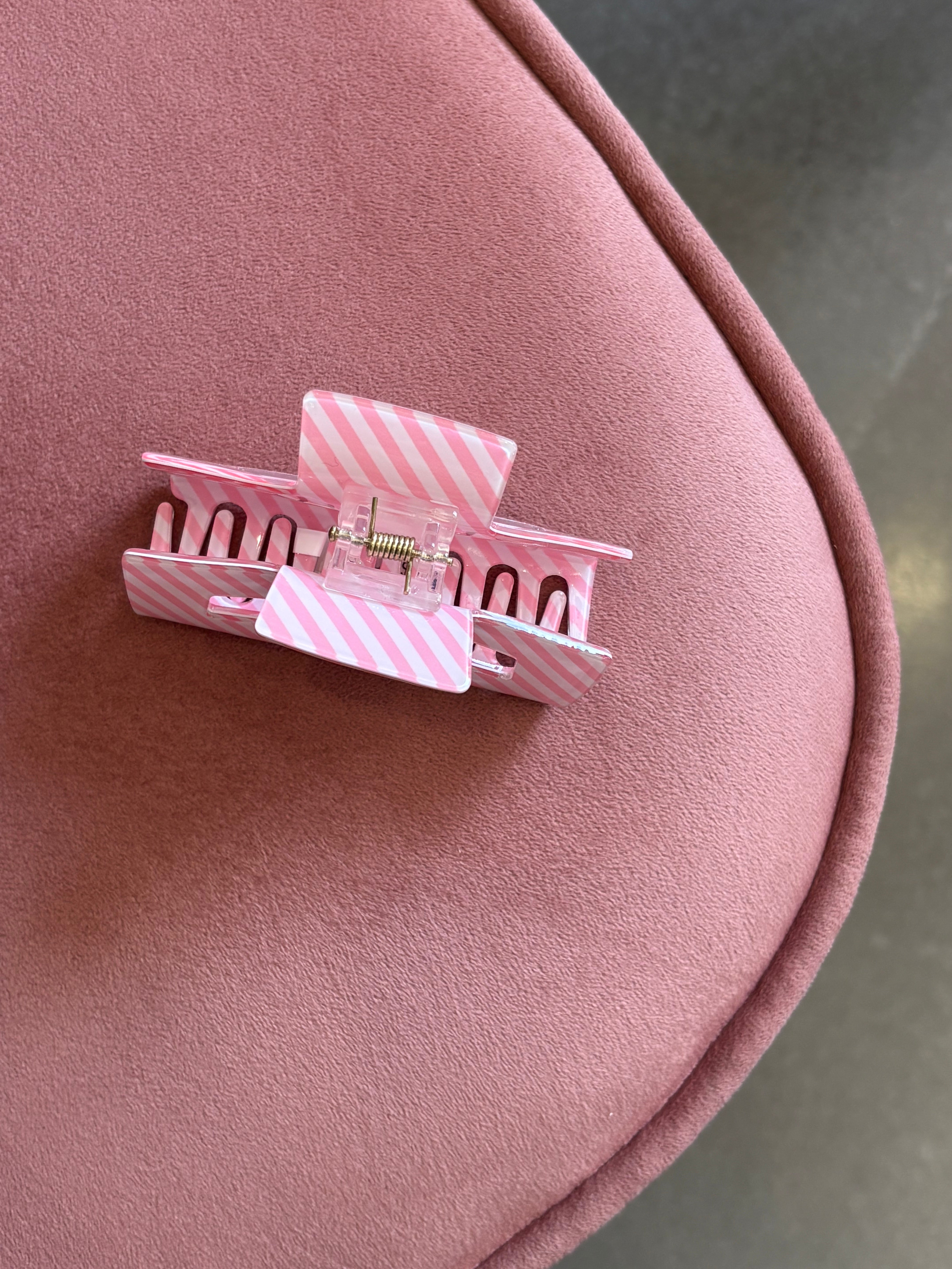 Striped Claw Clip | Pink