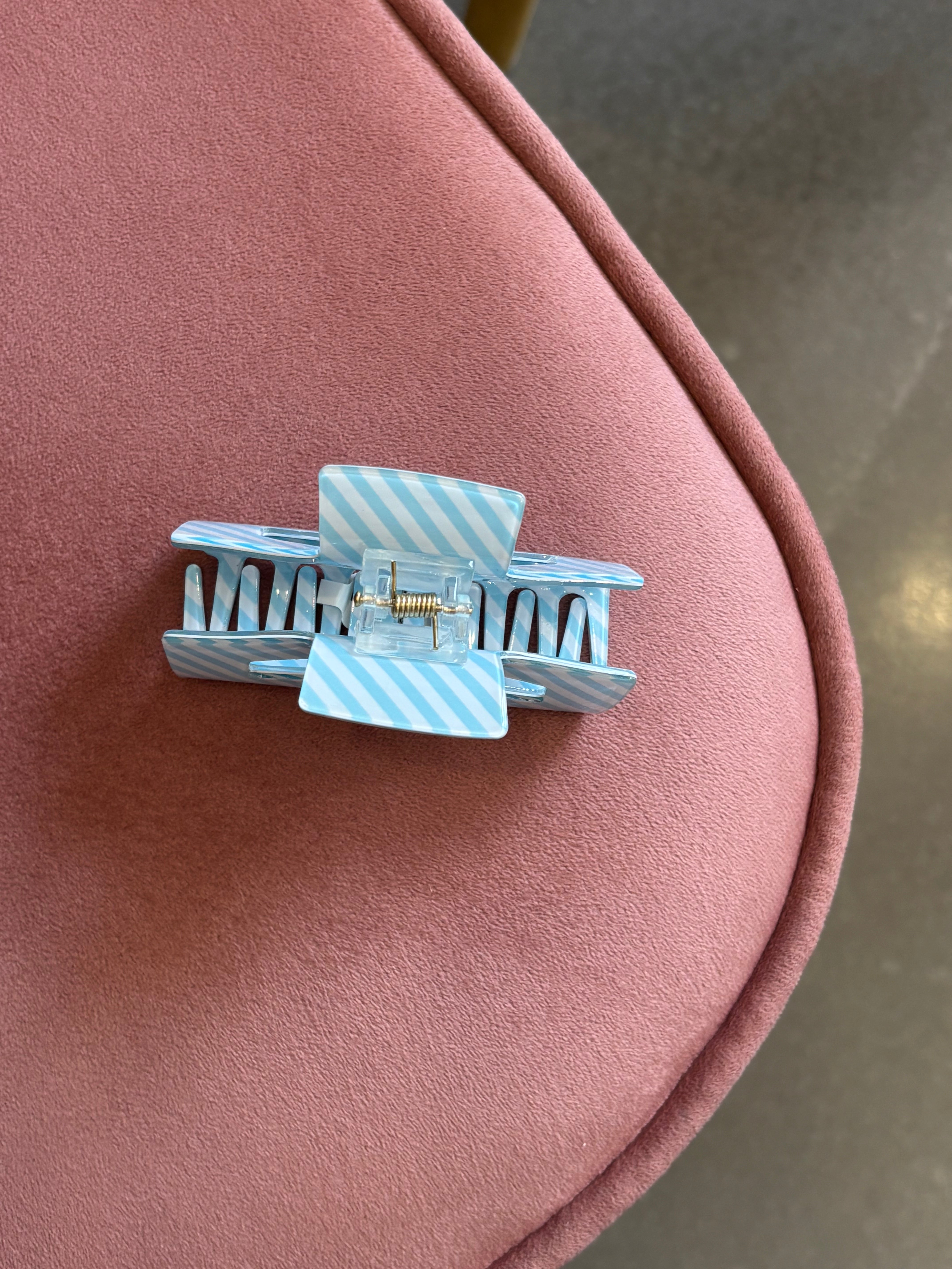 Striped Claw Clip | Blue