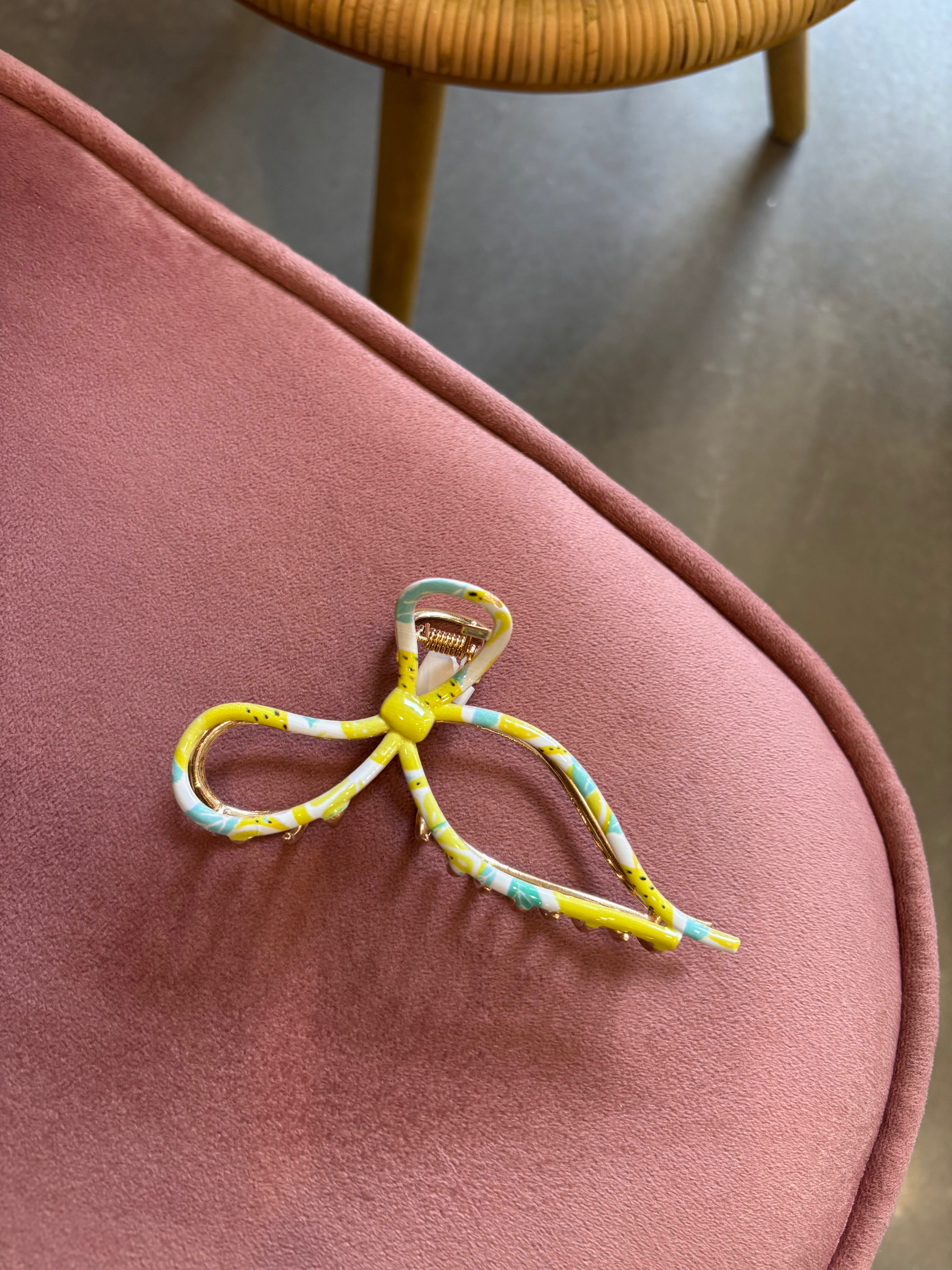 Floral Coquette Claw Clips | Yellow