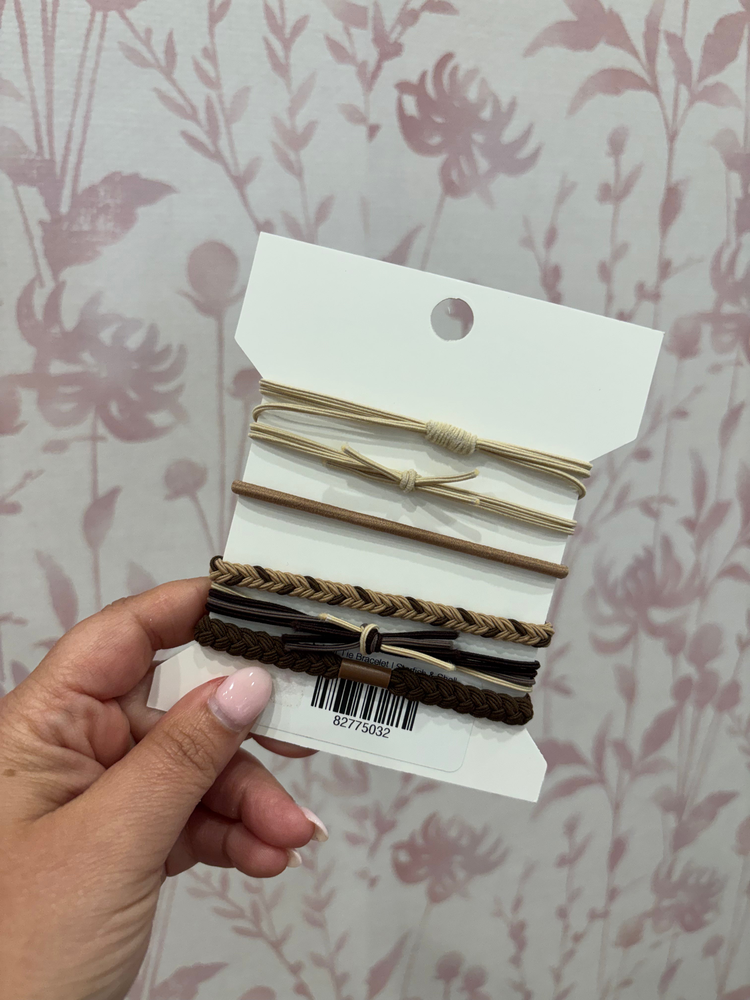 Boho Hair Tie Bracelet | Starfish & Shell