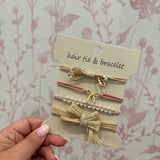 Boho Hair Tie Bracelet | Ivory Bows