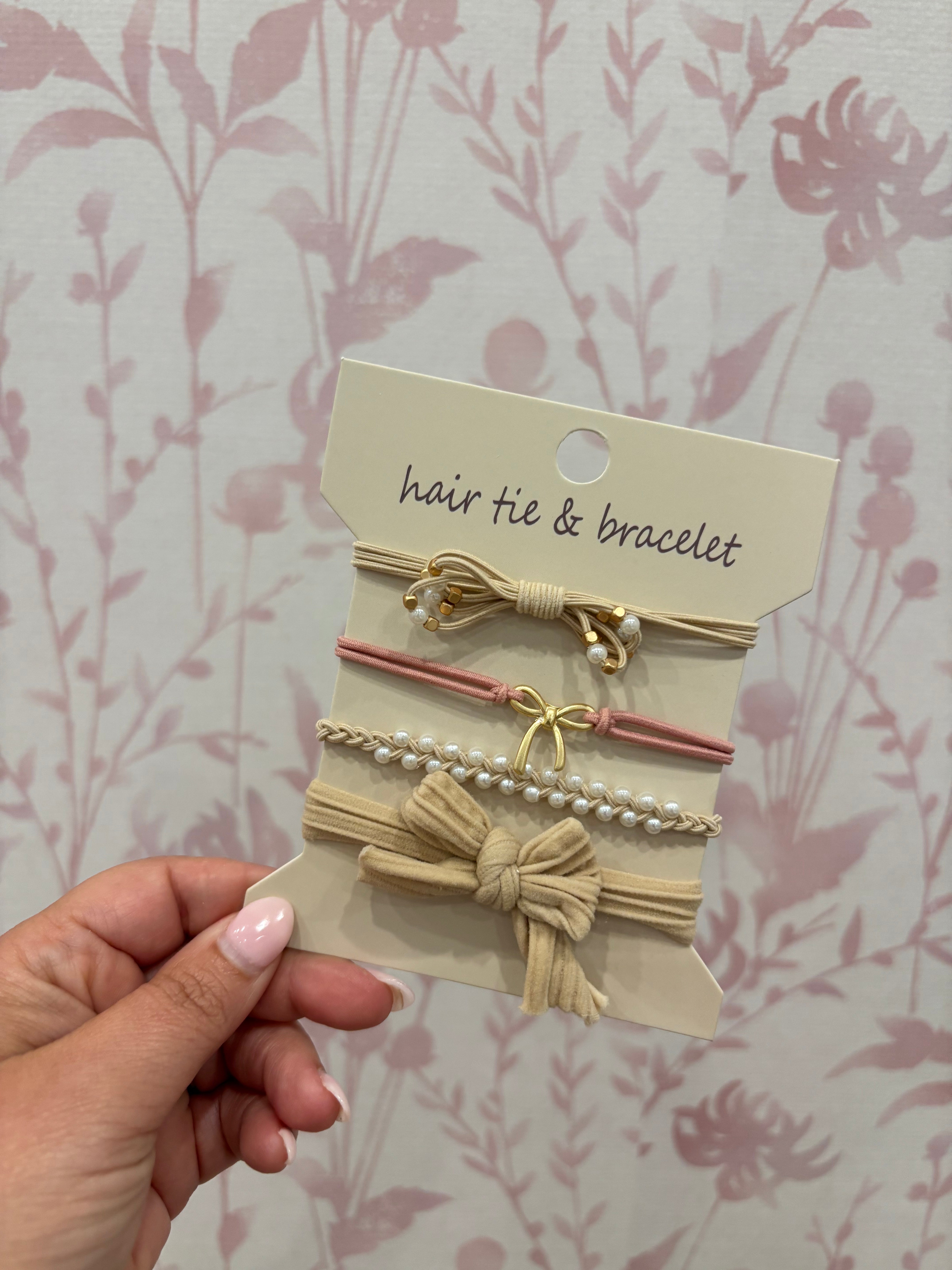 Boho Hair Tie Bracelet | Ivory Bows