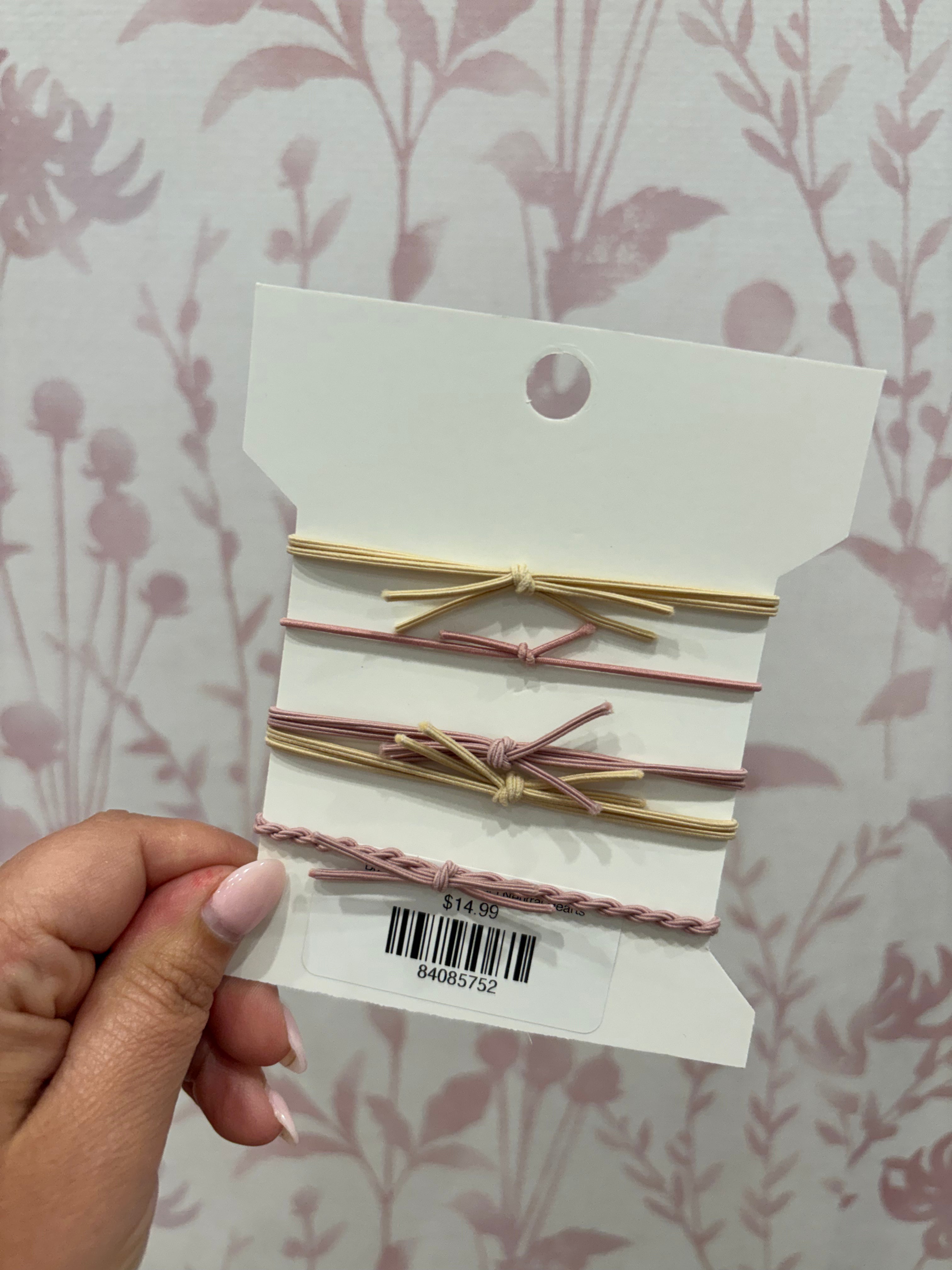 Boho Hair Tie Bracelet | Neutral Hearts