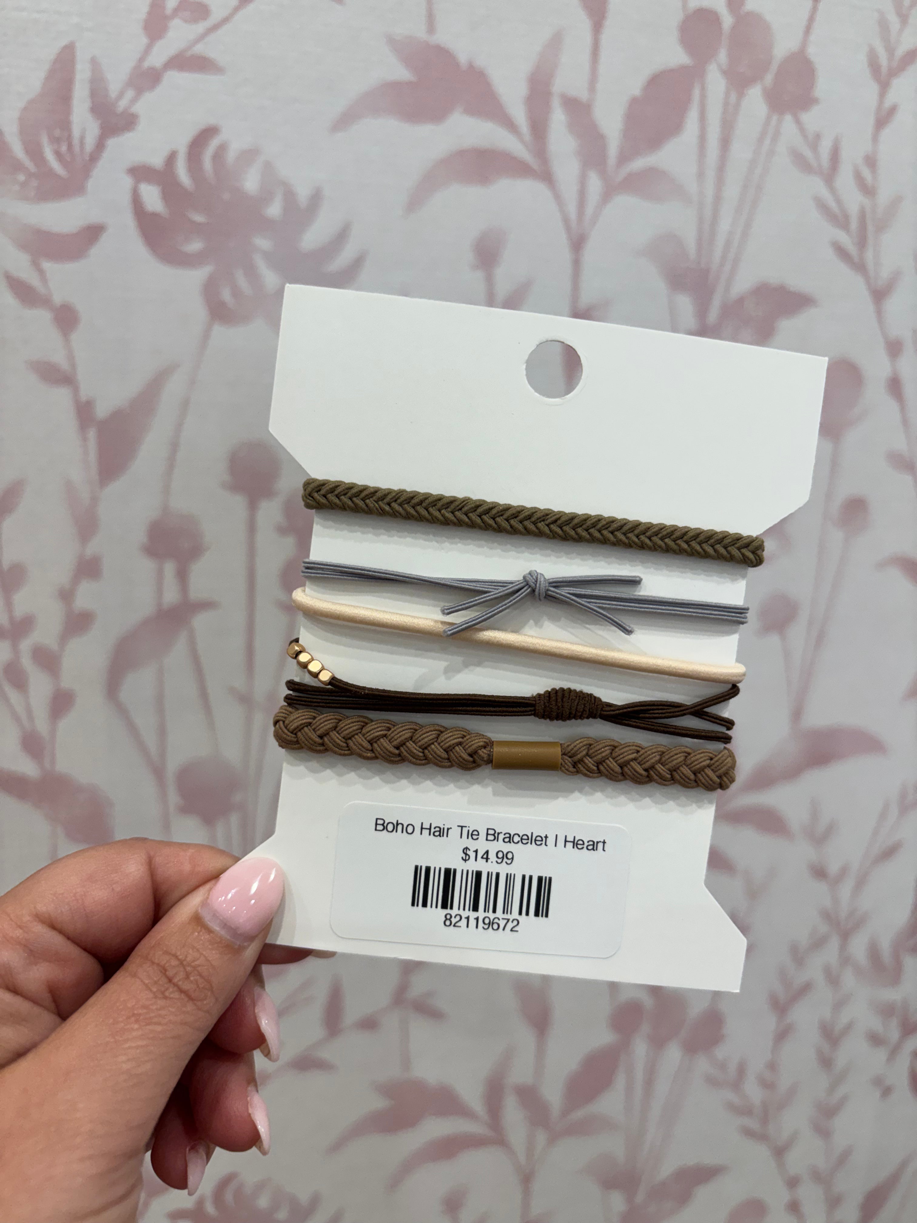 Boho Hair Tie Bracelet | Heart