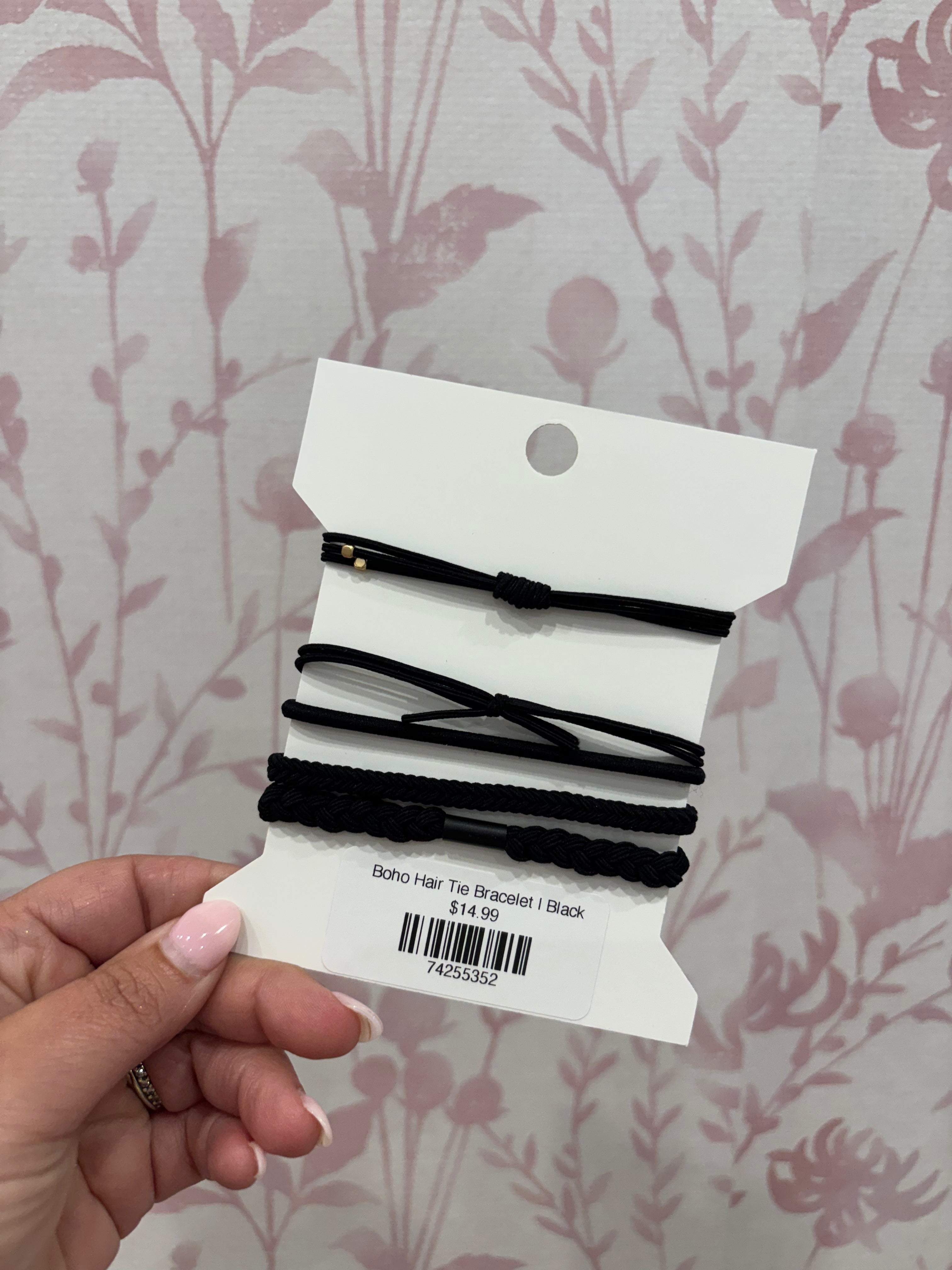 Boho Hair Tie Bracelet | Black