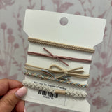 Boho Hair Tie Bracelet | Pink Bow
