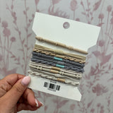 Boho Hair Tie Bracelet | Ivory & Blue