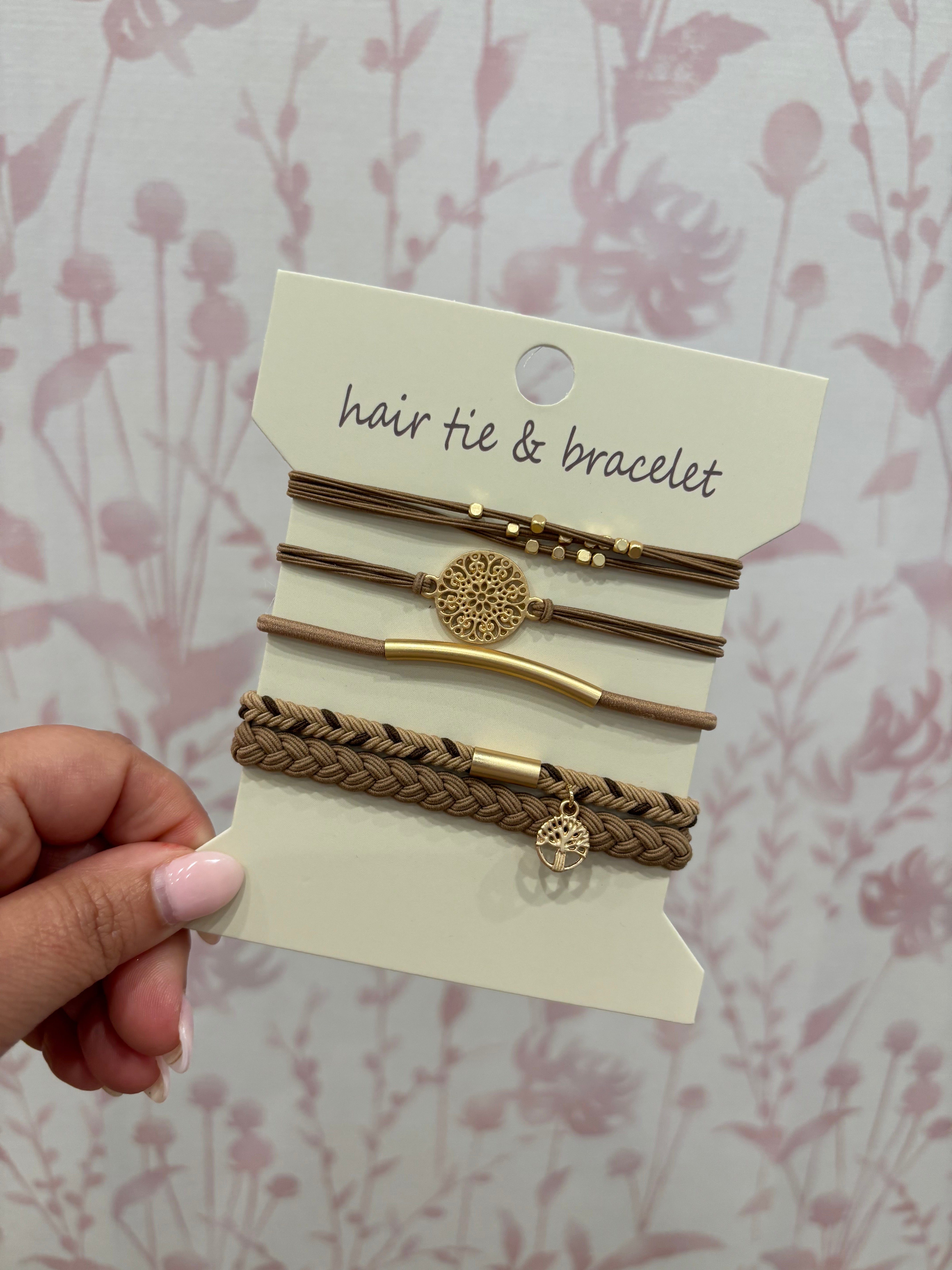 Boho Hair Tie Bracelet | Brown