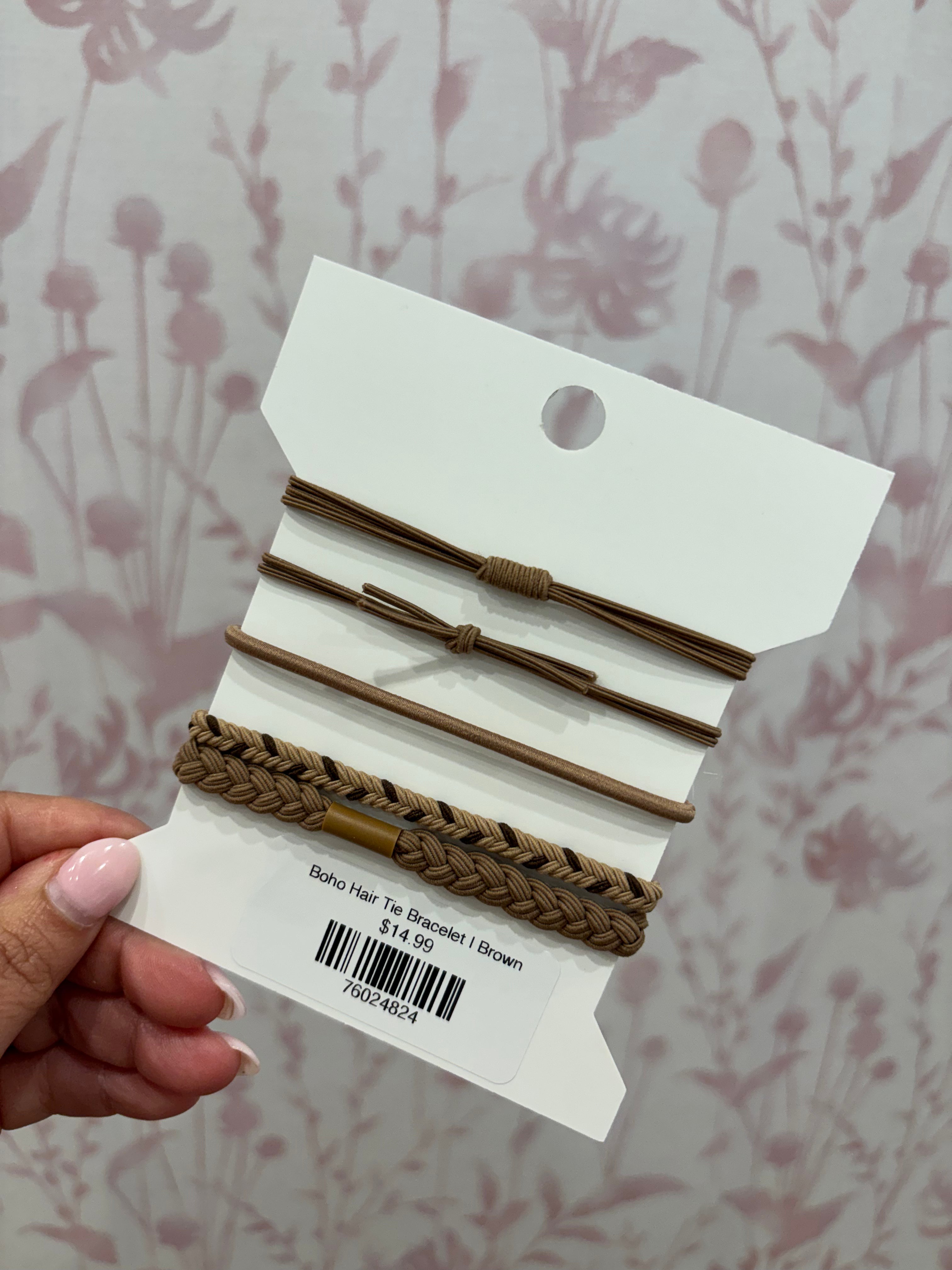 Boho Hair Tie Bracelet | Brown