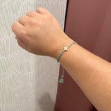 Corded Cross Charm Bracelet | Blue
