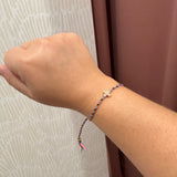 Corded Cross Charm Bracelet | Brown