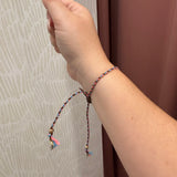 Corded Cross Charm Bracelet | Brown