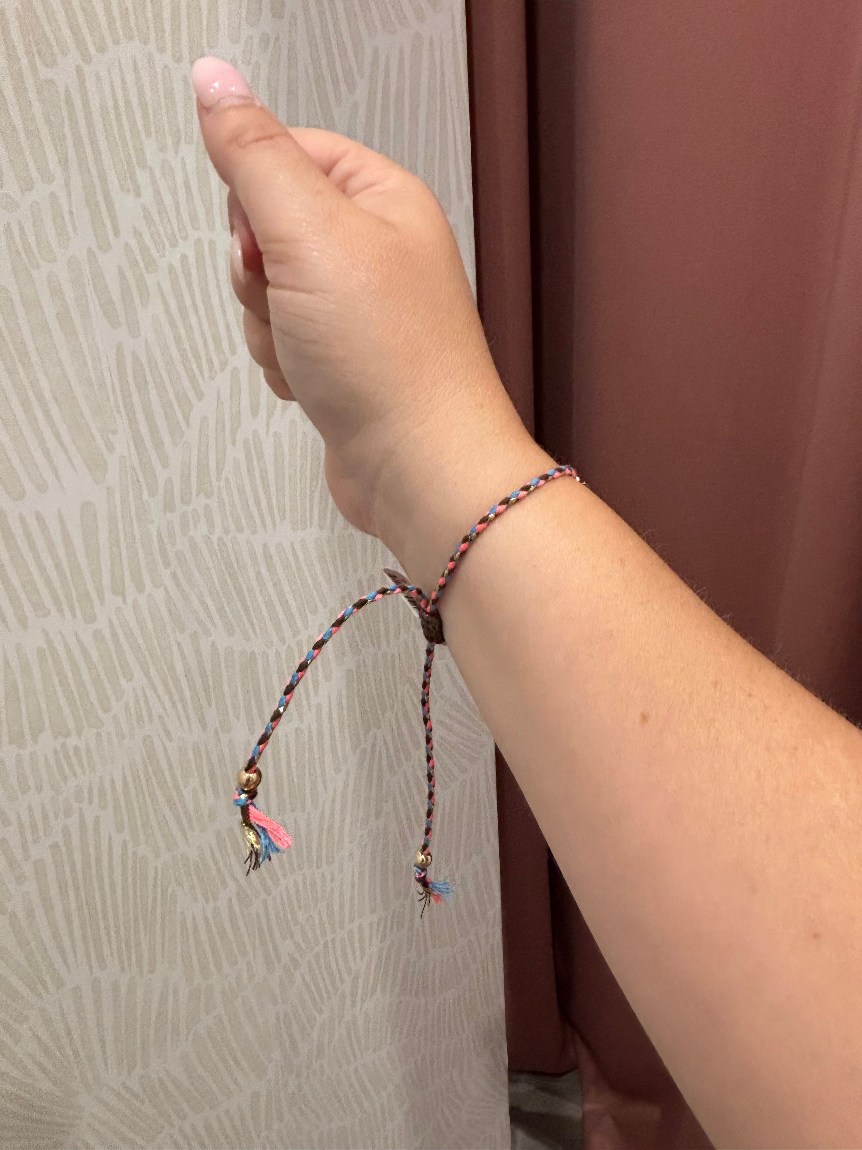 Corded Cross Charm Bracelet | Brown